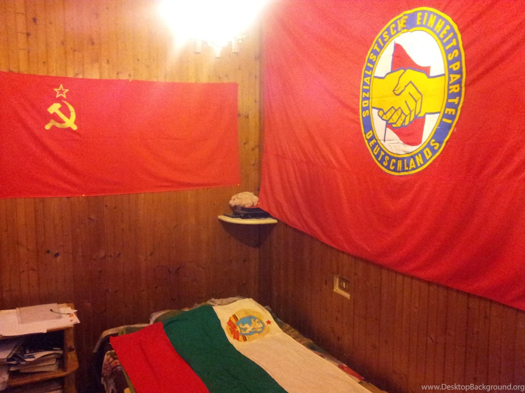 Three Flags: SED Party,USSR And Comm. Bulgaria By ...