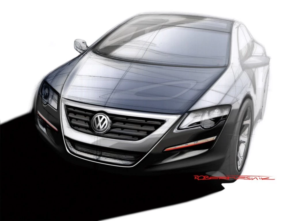 Passat Drawing Front View Desktop Wallpapers