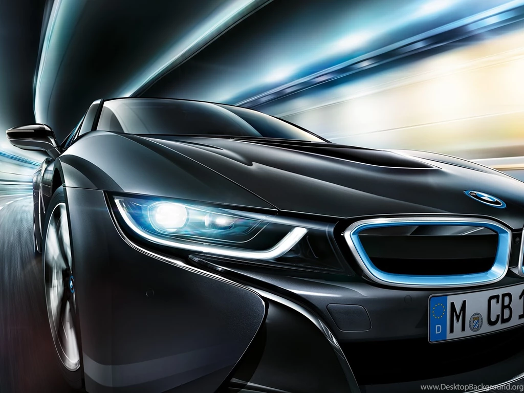 2014 Black BMW I8 LED Headlights Inside Tunnel Desktop Wallpapers ...