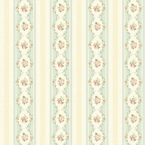 522 30502 Light Blue Mini Floral Stripe Fairwinds Studio Wallpapers