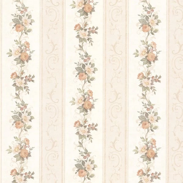 992 68304 Peach Floral Stripe Wallpapers Lorelai Mirage Wallpapers