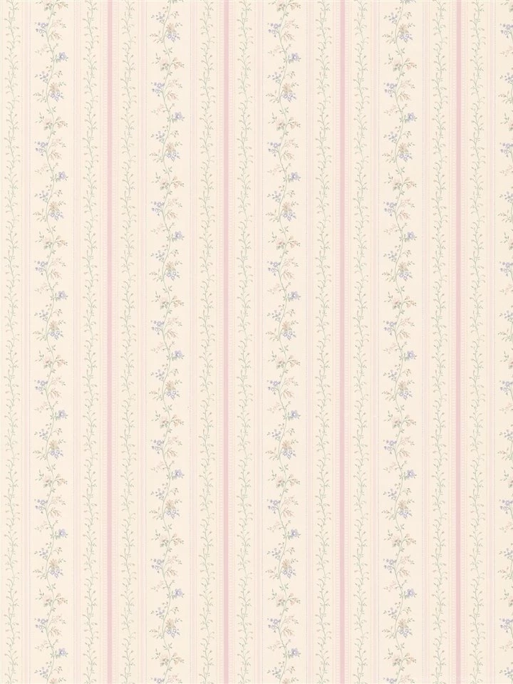 Beige Dainty Floral Stripe Wallpapers By Brewster