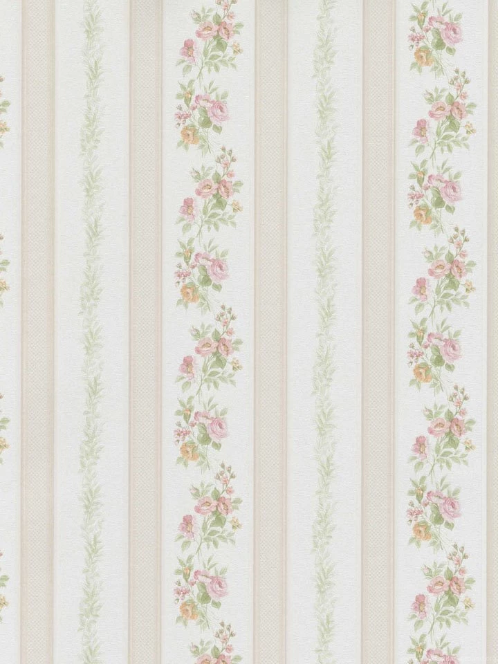 Lavender Floral Dainty Stripe Wallpapers   Interior Home Decor