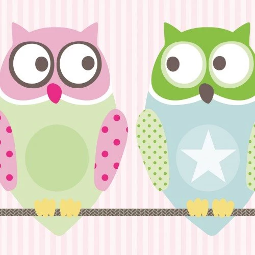 Wallpapers Maxi Border ”Little Nightowls” Girls