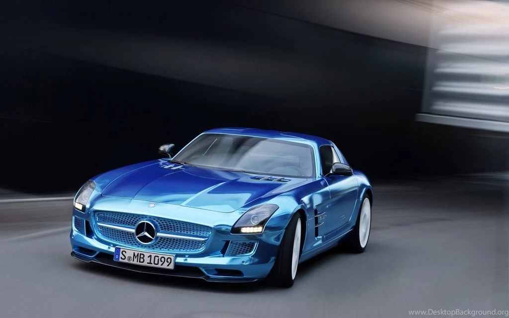 Blue Mercedes Benz SLS AMG Wallpapers