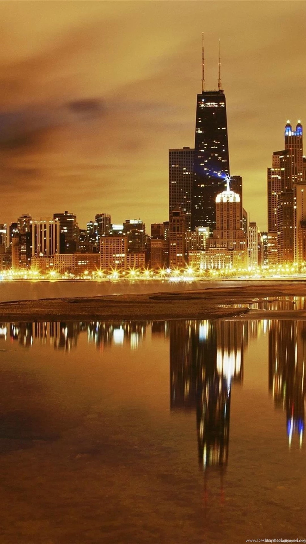 1080x1920 City Beach Night Sky Chicago Wallpapers HD