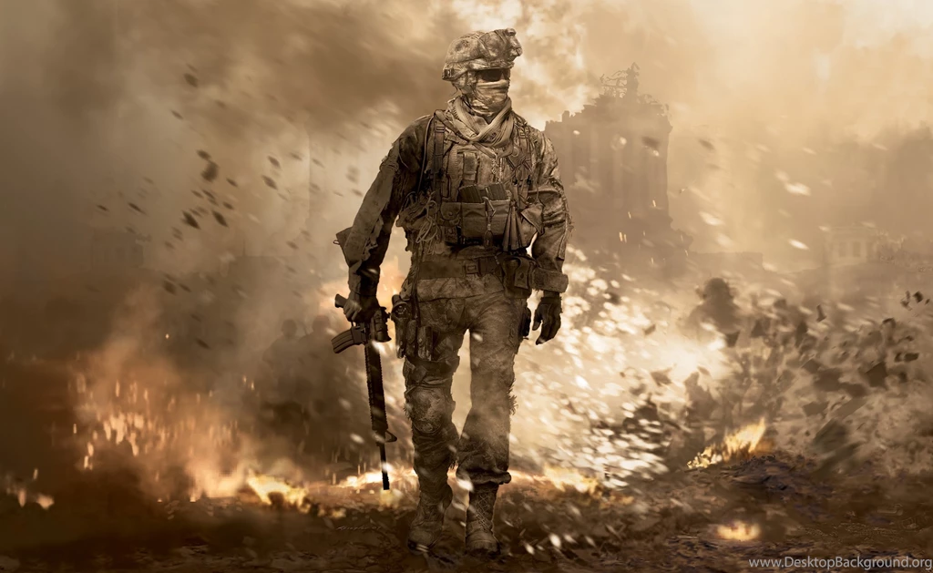 Marine Walking Past Burning Debris  Free Call Of Duty: Black Ops ...