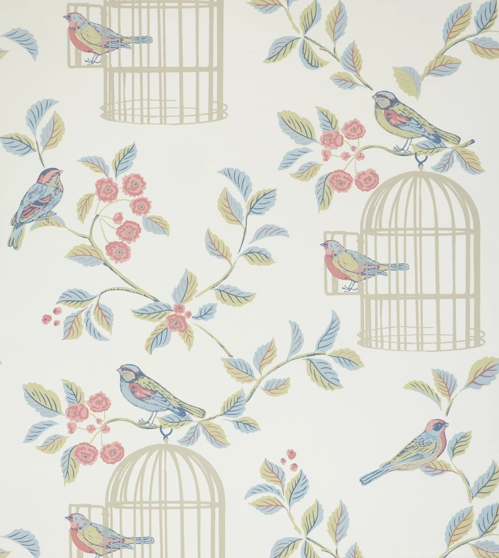 Shabby Chic Wallpapers Chic Bird Cage And Flowers   Bedroom ...