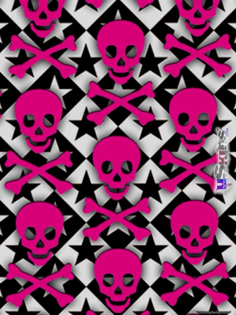 iPad Skin   Pink Skulls And Stars (fits IPad2 And IPad3)