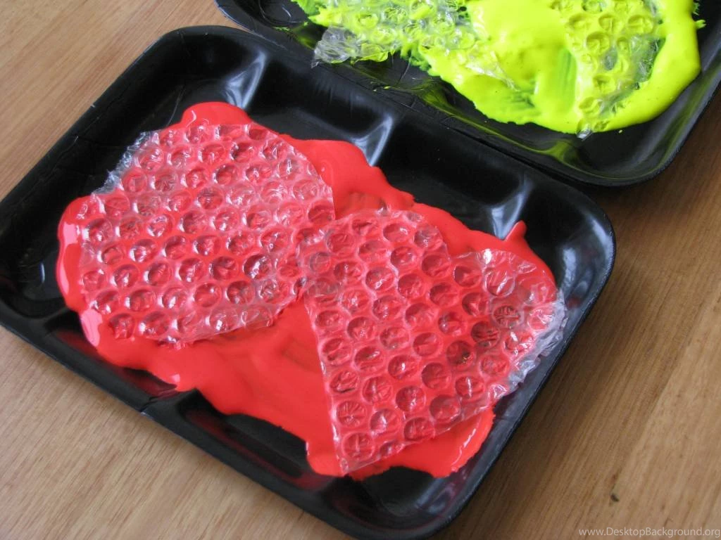 Bubble Wrap Painting Learning Shapes