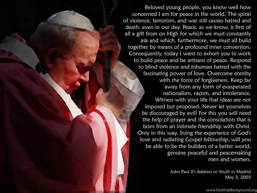 Pope John Paul II On Peace By Touch the flame On DeviantArt