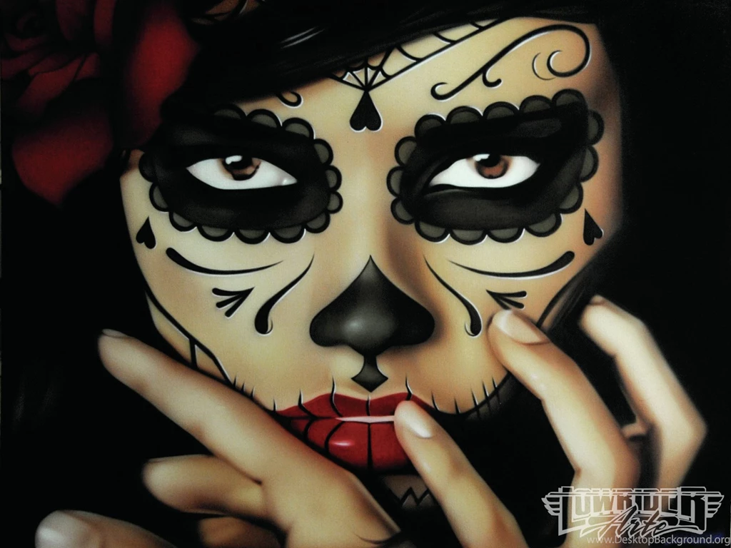 Day Of The Dead Face Paint Tumblr Wallpaper.