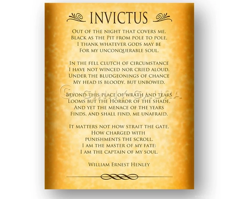 Master Of My Fate Captain Of My Soul Invictus By ArtsyPrintable