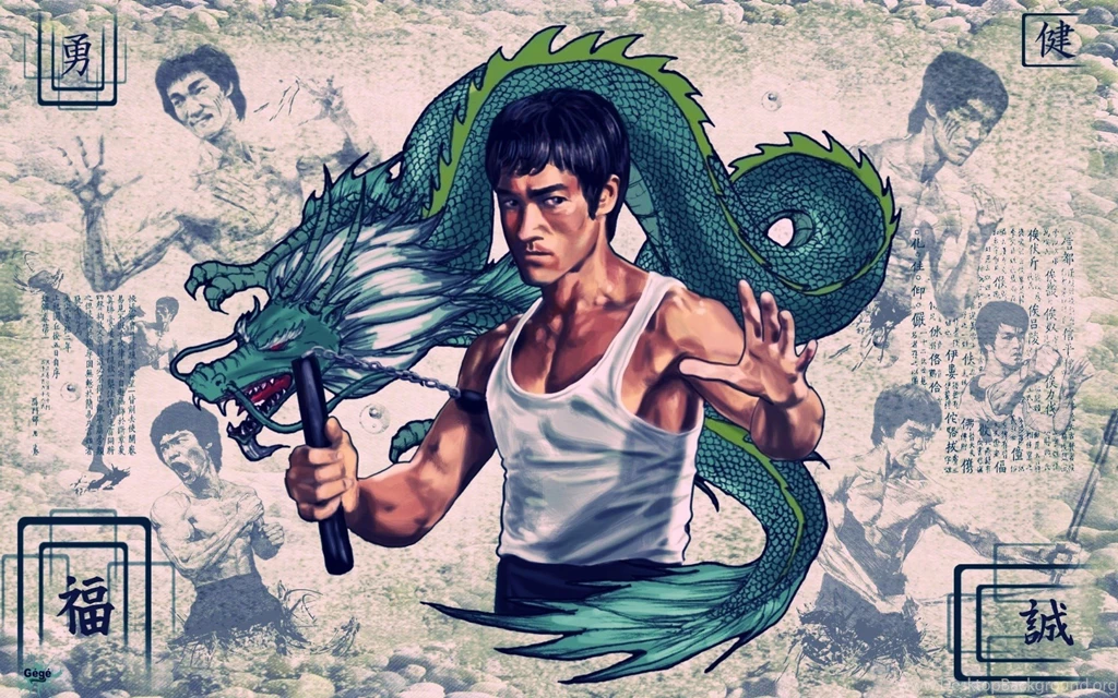 Bruce Lee Dragons Vintage Poster Chinese Wallpapers