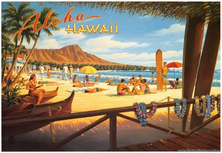 Kerne Erickson 'Aloha Hawaii' Poster.
