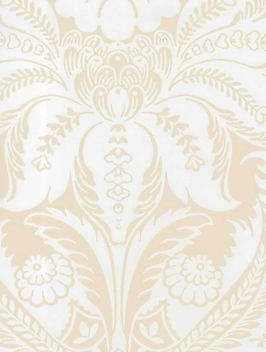 White Vintage Damask Wallpapers By Warner