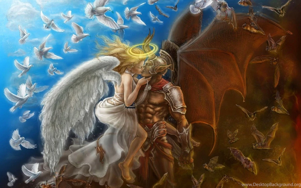 Angel And Devil   Fantasy Wallpapers (38775001)   Fanpop