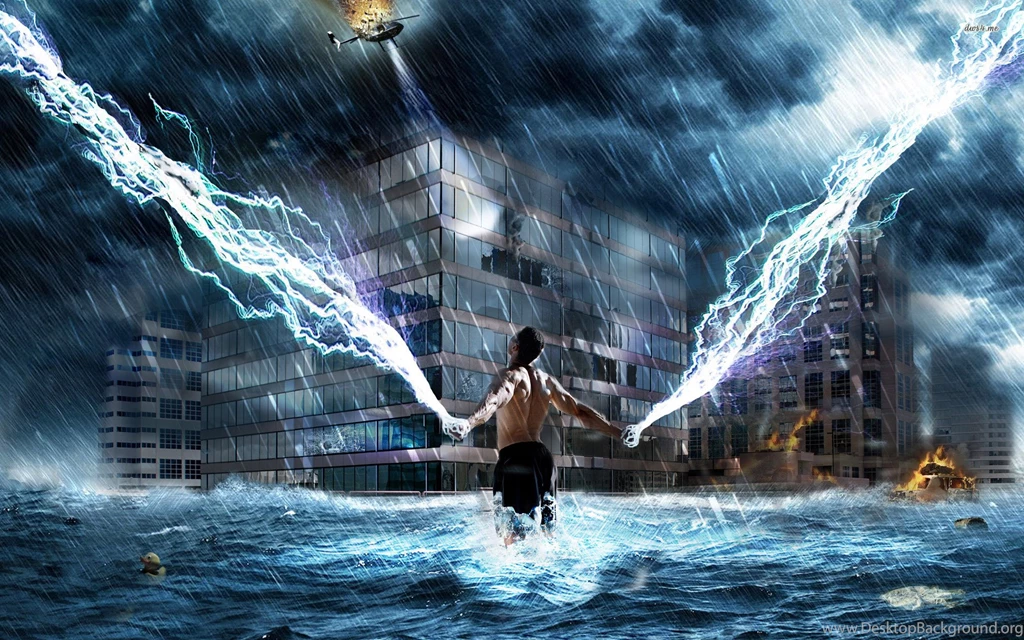 Apocalypse, Man, City, Water, Lightning, Storm, Fantasy, 1920x1200 ...