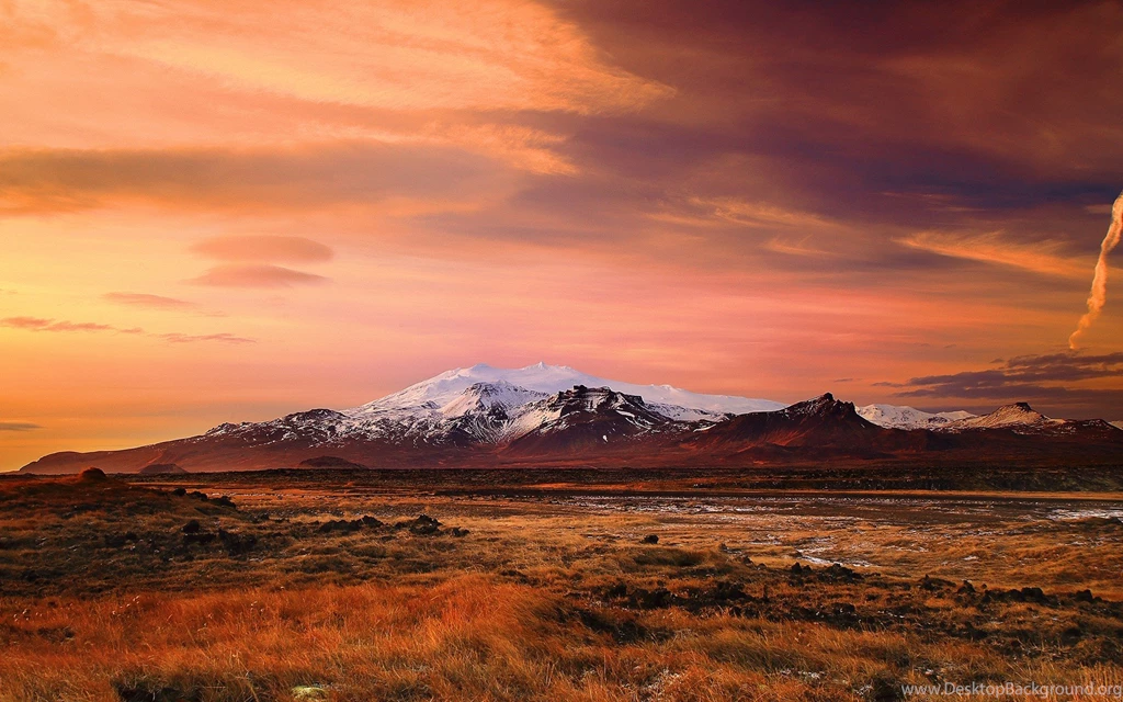 Landscape, Iceland, Mountain, Sunset, Nature, Tundra, Clouds, Snow ...