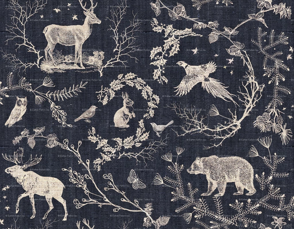 Toile Fabric, Wallpapers & Gift Wrap Spoonflower