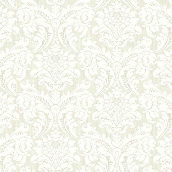 Green And White Strie Flat Damask Wallpapers