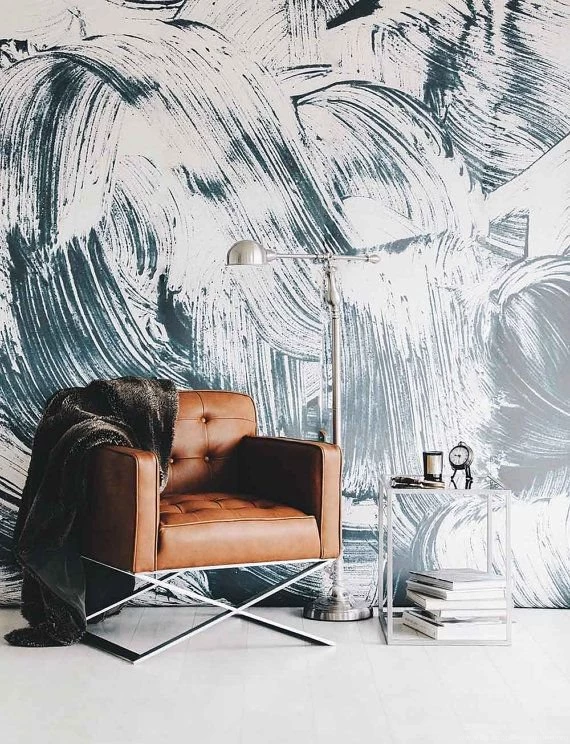 Paint Strokes Mural Large Wall Mural, Watercolor Mural, Graphic ...