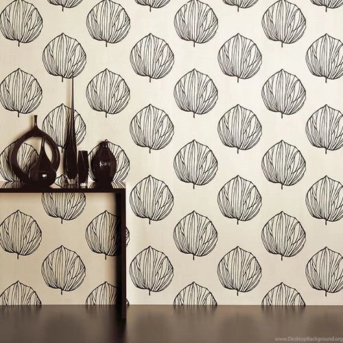 Modern Wallpaper: Graphic Black & White Leaf Print By Romo A ...