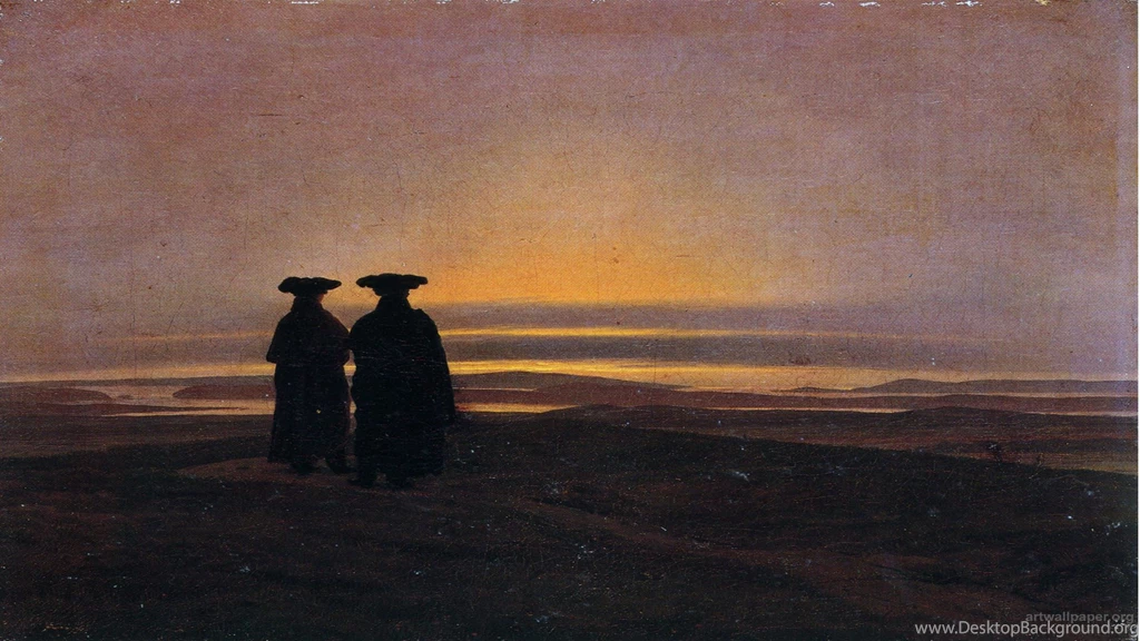 Caspar David Friedrich Paintings, Landscape, Evening, Men ...
