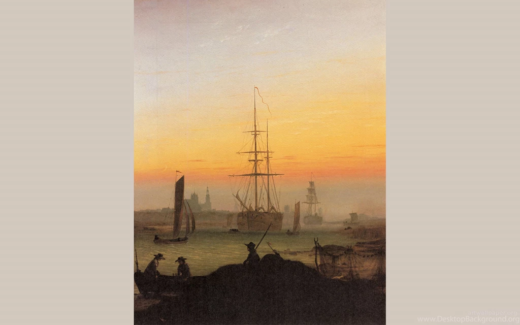 Wallpapers Rembrandt Greifswald Port Caspar David Friedrich ...