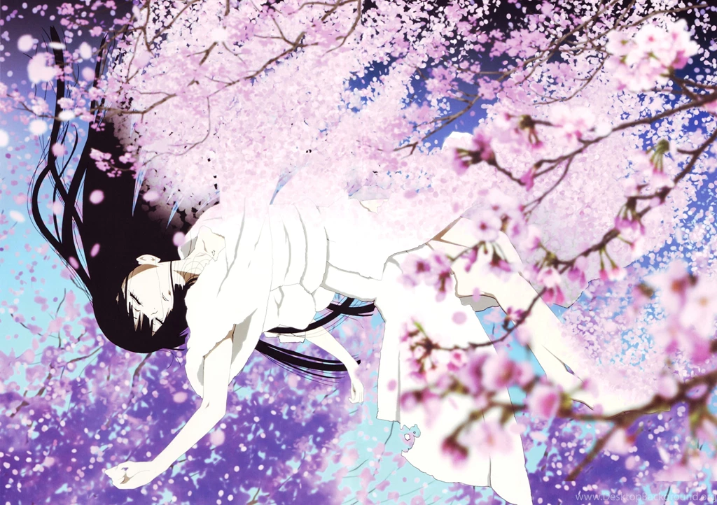Enma Ai Jigoku Shoujo Sakura Tree Long Hair Wallpapers