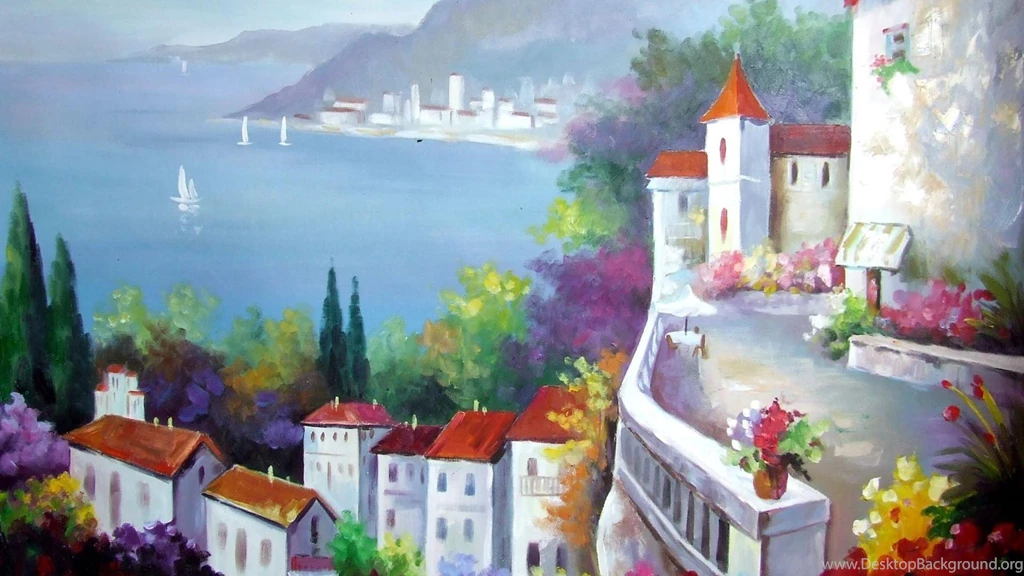 Boats Ships City Artwork Art Widescreen Hd Wallpapers   (