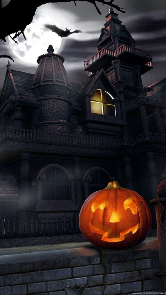 Haunted House And Jack O Lantern Halloween iPhone 5 Wallpapers ...