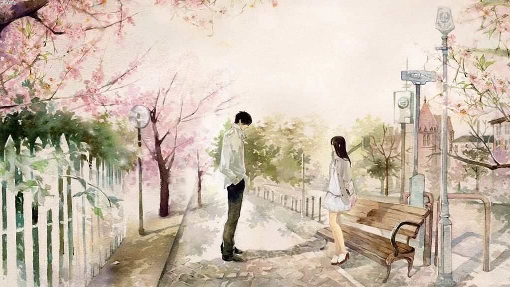 Boy, And, Girl, In, The, Park, Digital, Art, Wallpaper, High ...