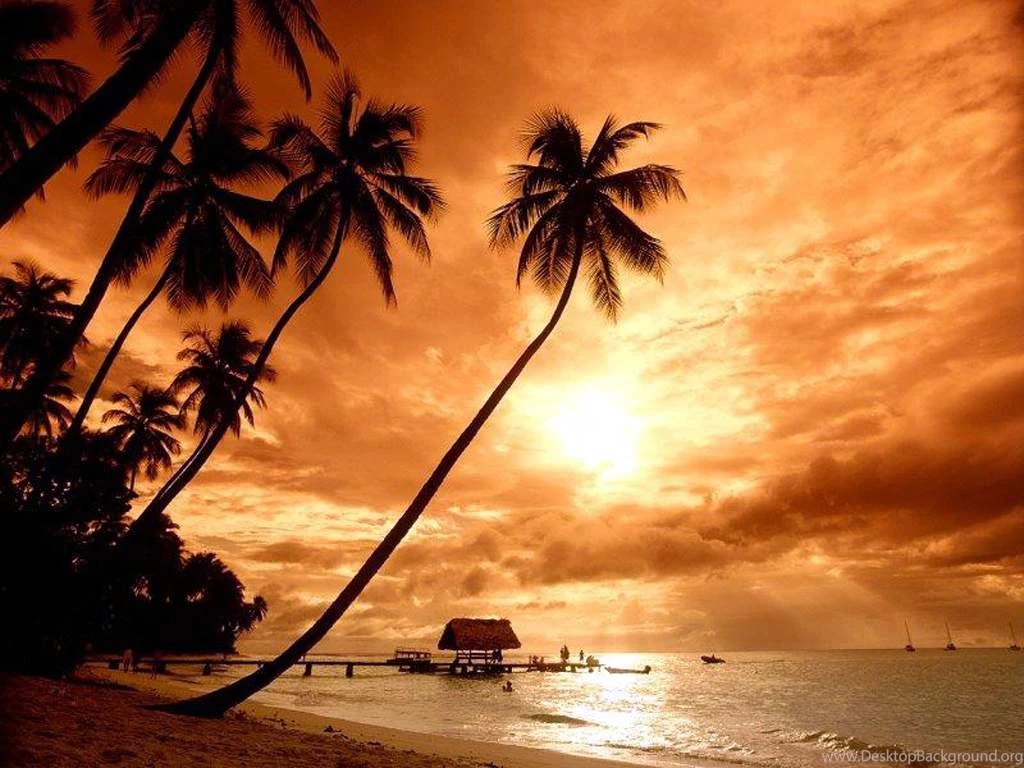 Belize Beaches Sunset Wallpaper.