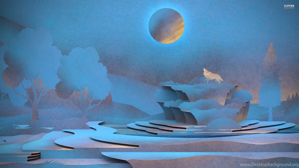 Wolf Howlin At The Blue Moon Wallpapers » WallDevil Best Free HD ...