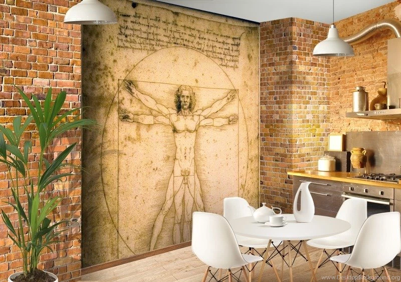 The Vitruvian Man Custom Wallpapers Mural Print By Jw & Shutterstock