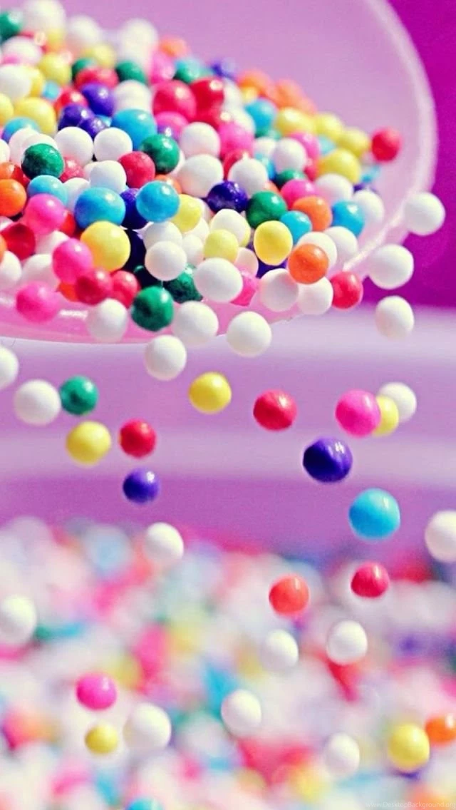 Sweet Colorful Candy Ball Shaking From Bowl