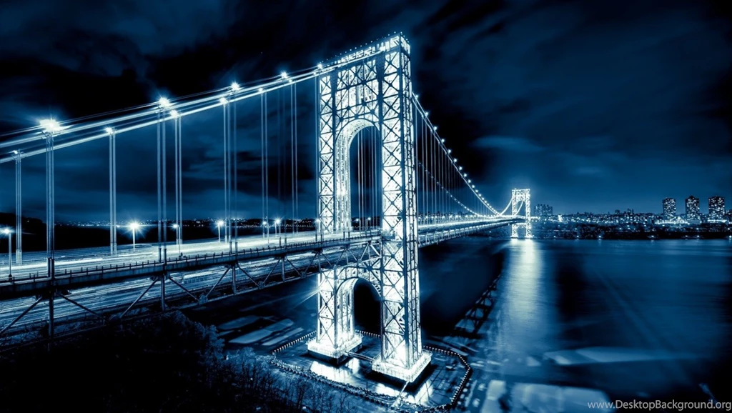 America USA Washington Bridge Night View HD Wallpaper.jpg