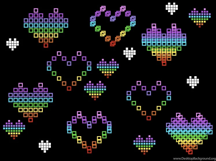 Neon Hearts Background! By RockinT765 On DeviantArt