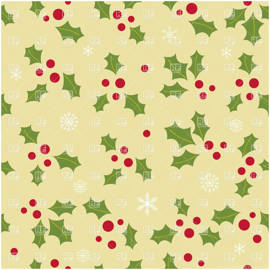 Seamless christmas background with simple holly berry leaves Download Royalty free Vector File EPS 45645.jpg