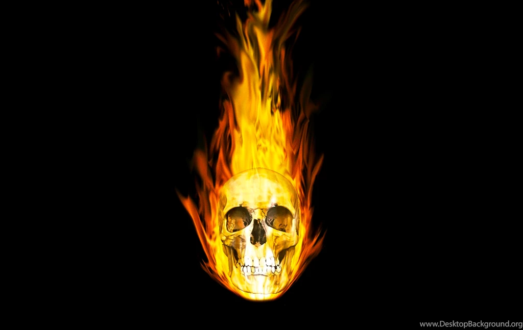 Skulls Fire Ghost Rider Black Backgrounds
