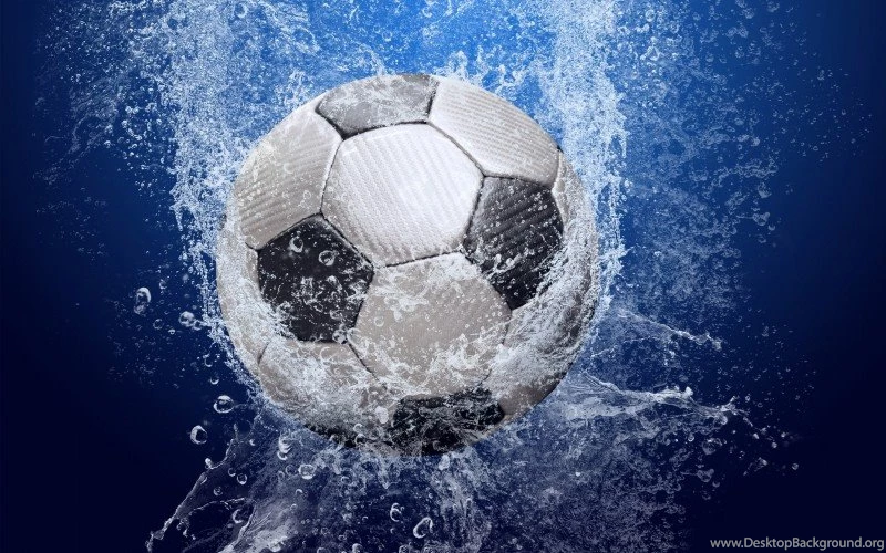 Soccer Ball Splash Inside Blue Water Free Stock Photo And Wallpapers