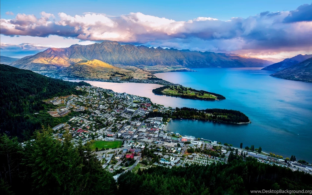 World: Queenstown City New Zealand Cityscape Desktop Wallpapers ...