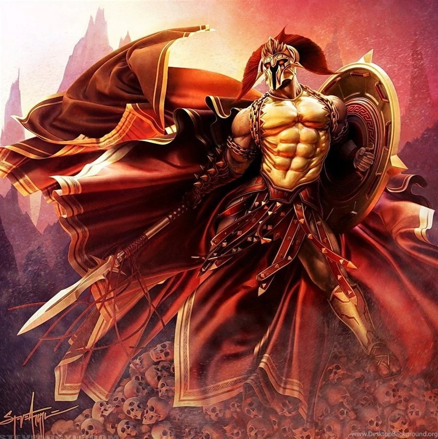 Greek God Of War Symbol Wallpaper.