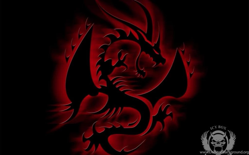 Wallpaper: Black Dragon, Red, Logo, ICY Box, Collage, Abstract ...