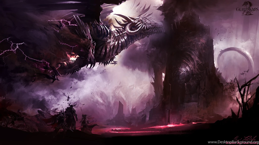 Guild Wars 2 Dragon Logo   Wallpaper.