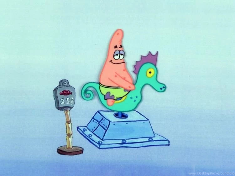 Orig SpongeBob Animation Cel & Backgrounds Patrick Ride