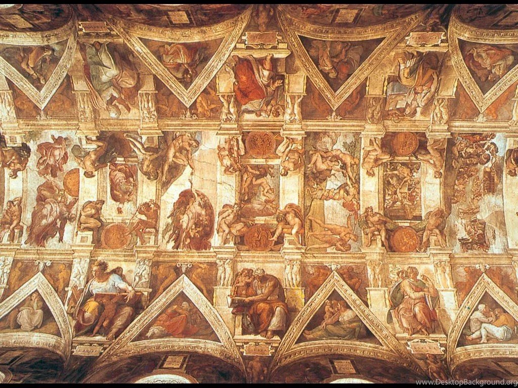 Classic Art Ceiling Masterpiece Michelangelo Buonarroti Sistine ...