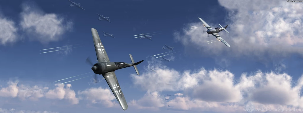 Visual Paradox Free 3D Wallpapers 'Dogfight' 3200x1200 Dualscreen ...