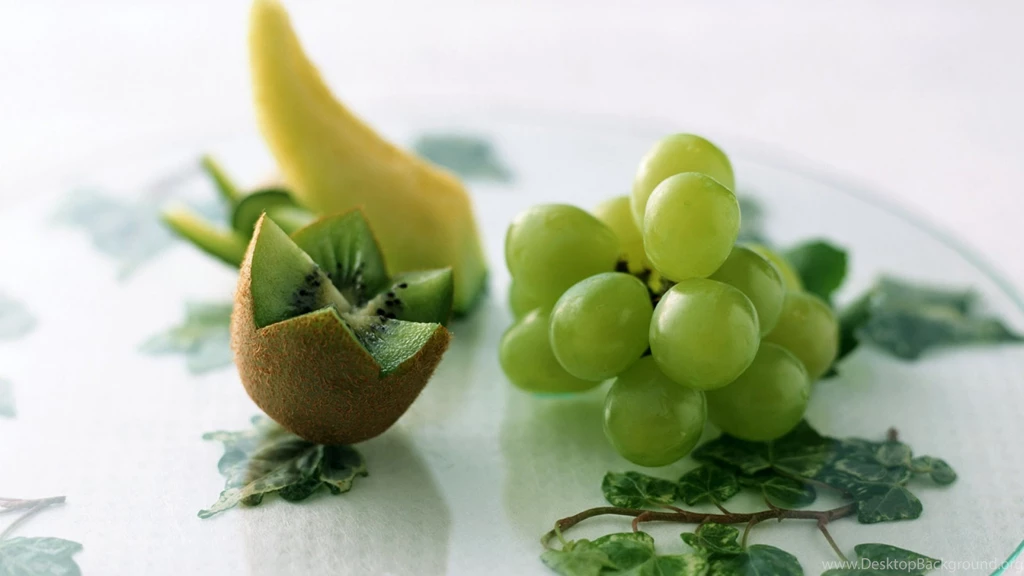 Download Wallpapers 1920x1080 Grapes, Kiwi, Fruit Full HD 1080p HD ...